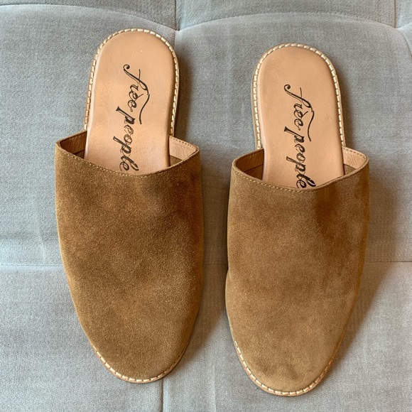 Free People Coronada Classic Slip on Mules Flats Brown Suede Size 38 Size 7.5-8 - Picture 3 of 11